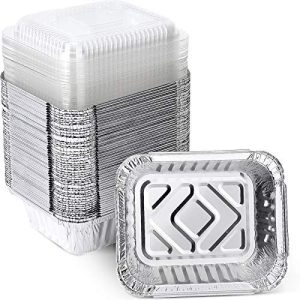 25 pcs Foil Takeaway Container Inc Plastic Lid