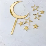 MOON STAR ACRYLIC CAKE TOPPER SET