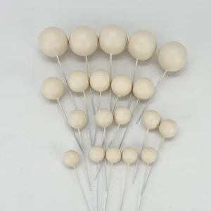 Beige Purple Faux Balls Cake Decorations - 20pcs