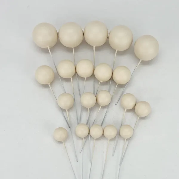 Beige Purple Faux Balls Cake Decorations - 20pcs