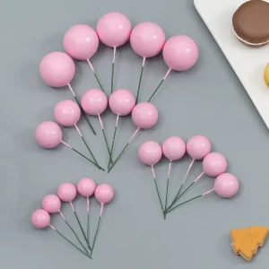 Baby Pink Faux Balls Cake Decorations - 20pcs