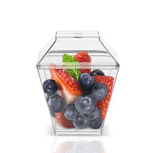 25 pcs Acrylic Dessert Cups with Lid