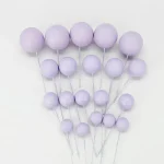 Pastel Purple Faux Balls Cake Decorations - 20pcs