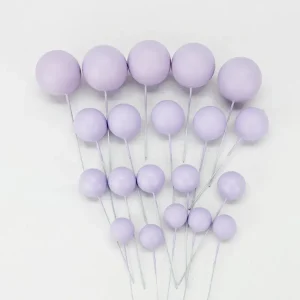 Pastel Purple Faux Balls Cake Decorations - 20pcs