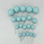 Baby Blue Faux Balls Cake Decorations - 20pcs