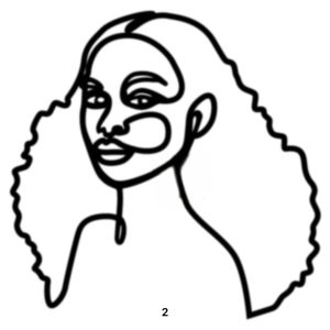 Type 1 Afro Line Art Cake Decoration
