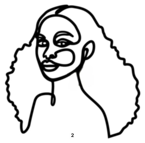 Type 1 Afro Line Art Cake Decoration