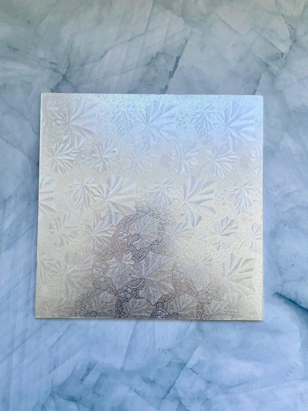Silver Masonite Square Cake Board