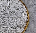 50g Metallic Silver Sugar Rods