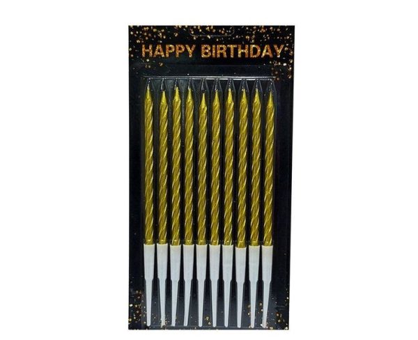 GOLD PATTERN CAKE DECORATING CANDLES