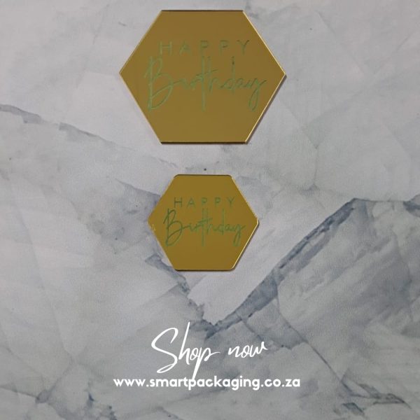 Hexagon Happy Birthday Cake Disk