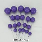 Purple Faux Balls Cake Decorations - 20pcs