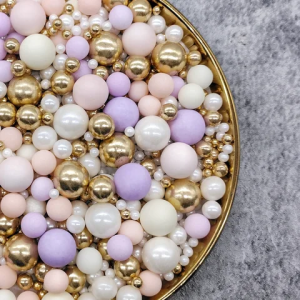 50g Purple Rain Mixed Size Sugar Pearls