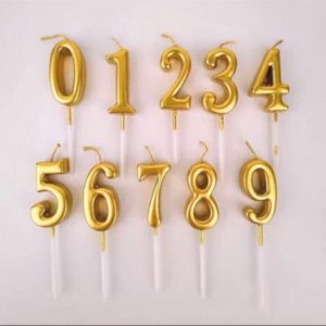 Gold Number Decorating Candles
