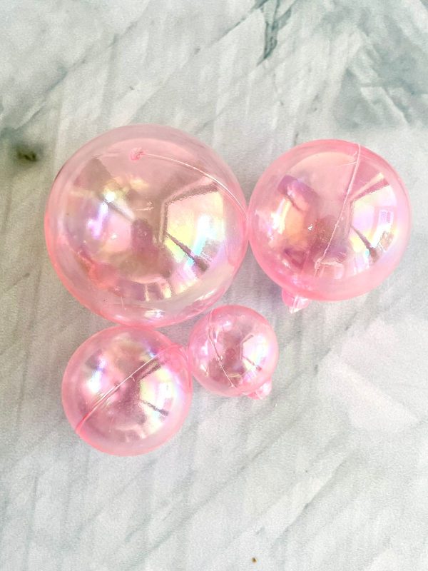 Clear Pink Faux Balls - 4pcs