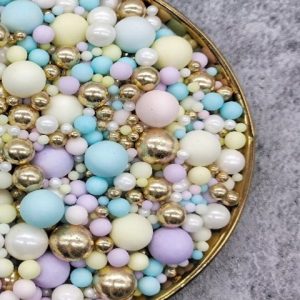 50g Winter Mixed Size Sugar Pearls