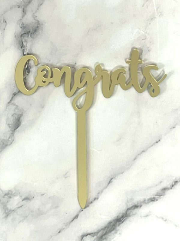 11cm Thick Acrylic Congrats Cake Topper