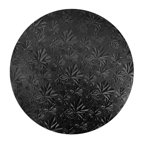 BLACK MASONITE ROUND CAKE BOARD