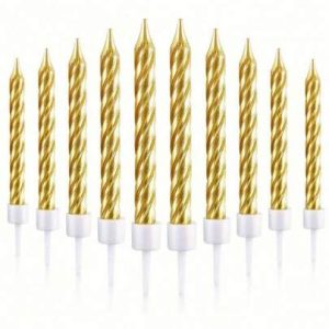 Mini Gold Candles - 6pcs