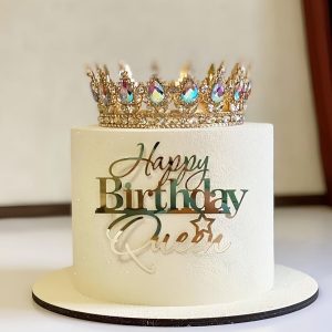 10cm Gold Happy Birthday Queen Charm