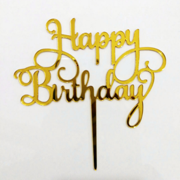 Happy Birthday Acrylic Cake Topper