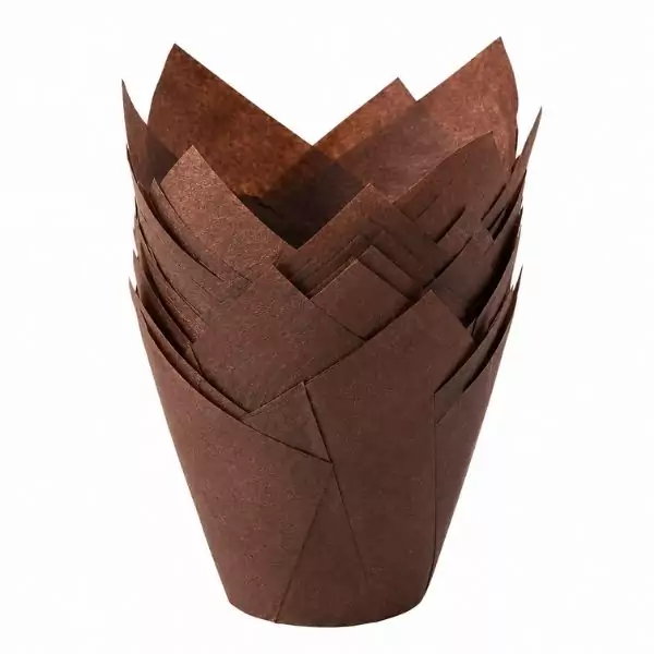 Brown Jumbo Tulip Cupcake Casings - 10pcs