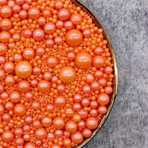 50g Orange Mixed Size Sugar Pearls