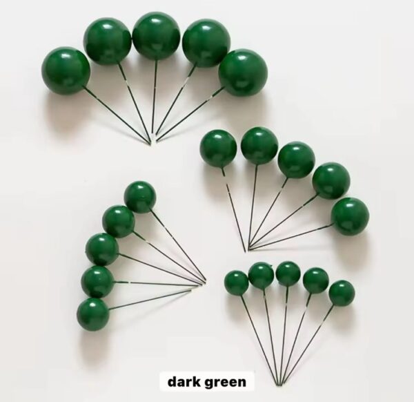 Green Faux Balls Cake Decorations - 20pcs